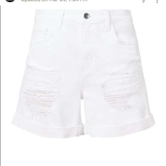 L'AGENCE White Balboa Distressed
Double Roll Cuffed Shorts Size 25 NWT - Picture 2 of 5